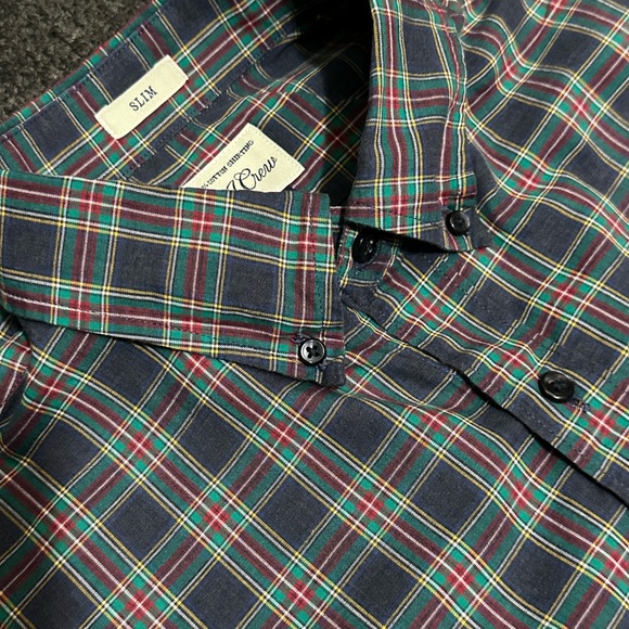 J. Crew Men’s Slim Fit Plaid Button Down Shirt Size Medium - Picture 2 of 12